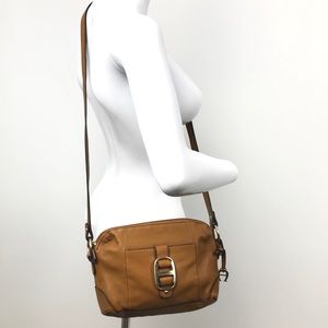 Etienne Aigner Camel Leather Crossbody Purse